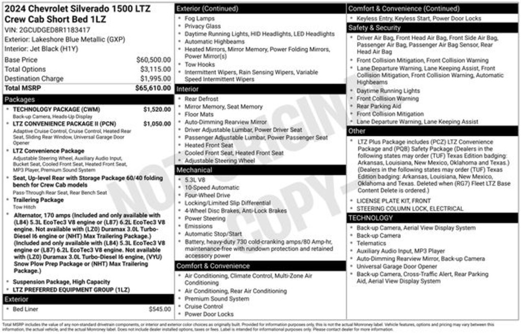 Used 2024 Chevrolet Silverado 1500 LTZ Truck Crew Cab