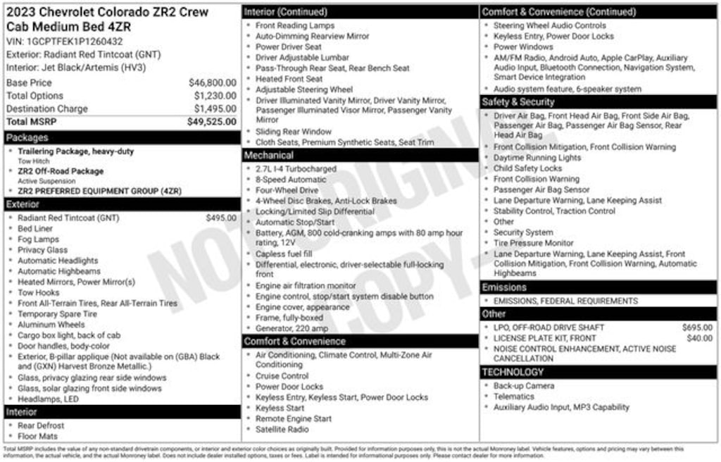 Used 2023 Chevrolet Colorado ZR2 Truck Crew Cab