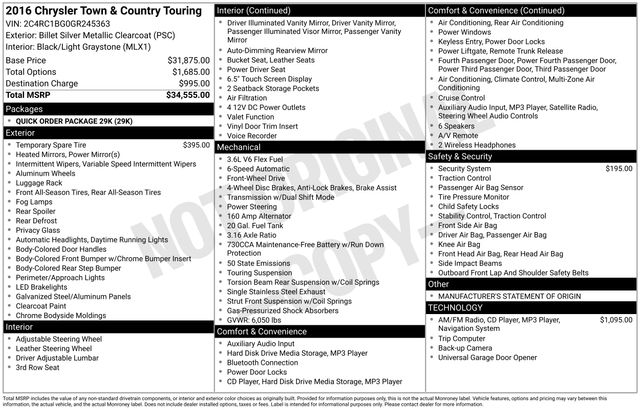 Used 2016 Chrysler Town & Country Touring with VIN 2C4RC1BG0GR245363 for sale in Columbus, NE