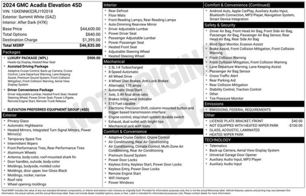 Used 2024 GMC Acadia Elevation SUV