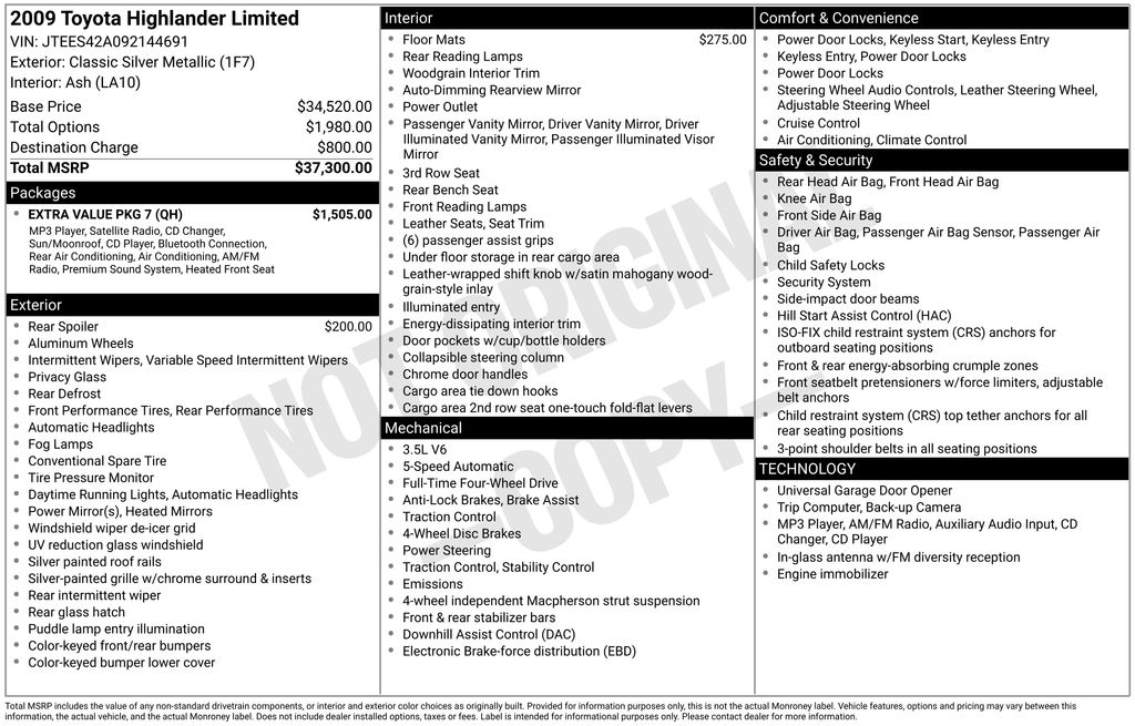 Used 2009 Toyota Highlander Limited with VIN JTEES42A092144691 for sale in Newton, IA
