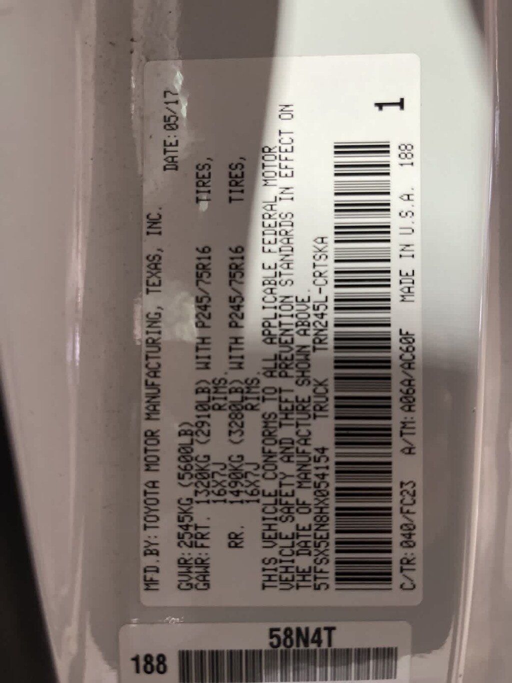 Used 2017 Toyota Tacoma SR5 Truck Access Cab