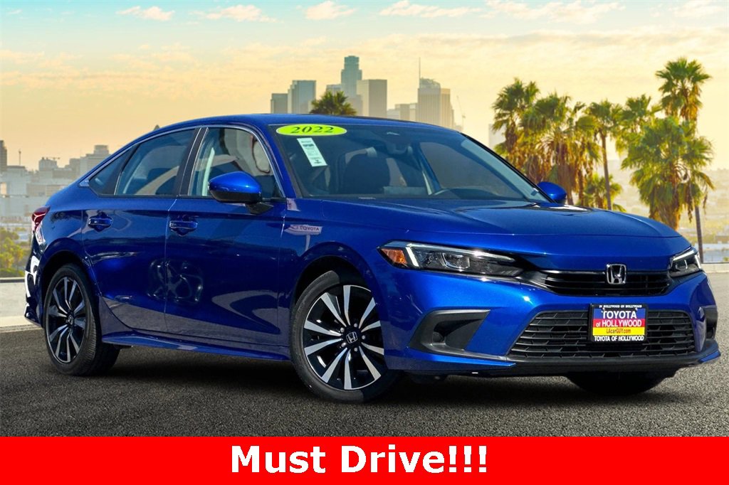 Used 2022 Honda Civic EX with VIN 2HGFE1F7XNH313731 for sale in Hollywood, CA