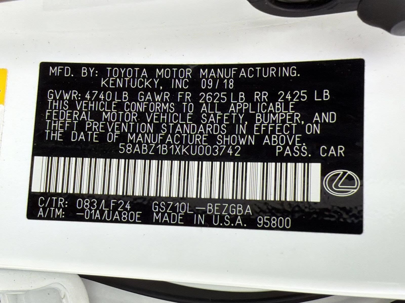 2019 Lexus ES F SPORT - Photo 25