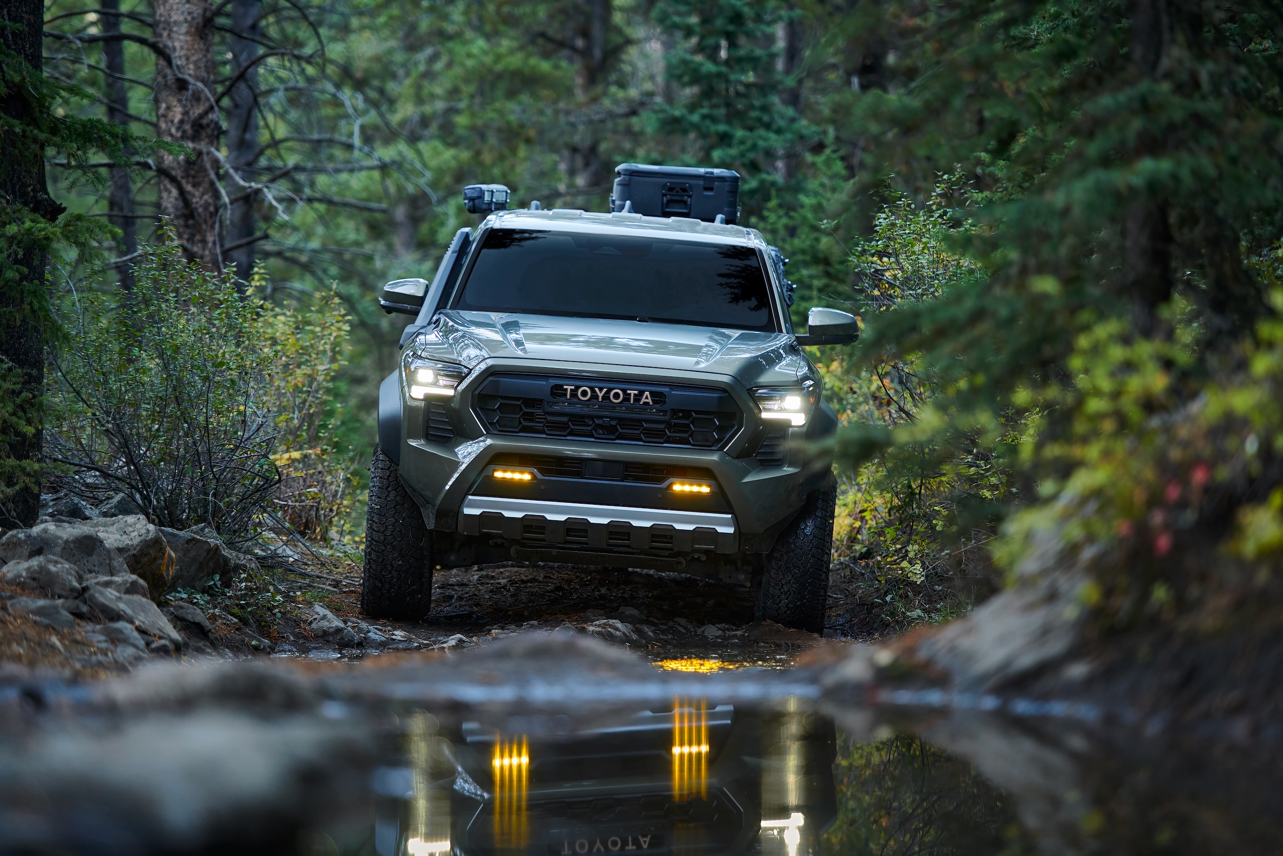 Toyota Tacoma driving through water