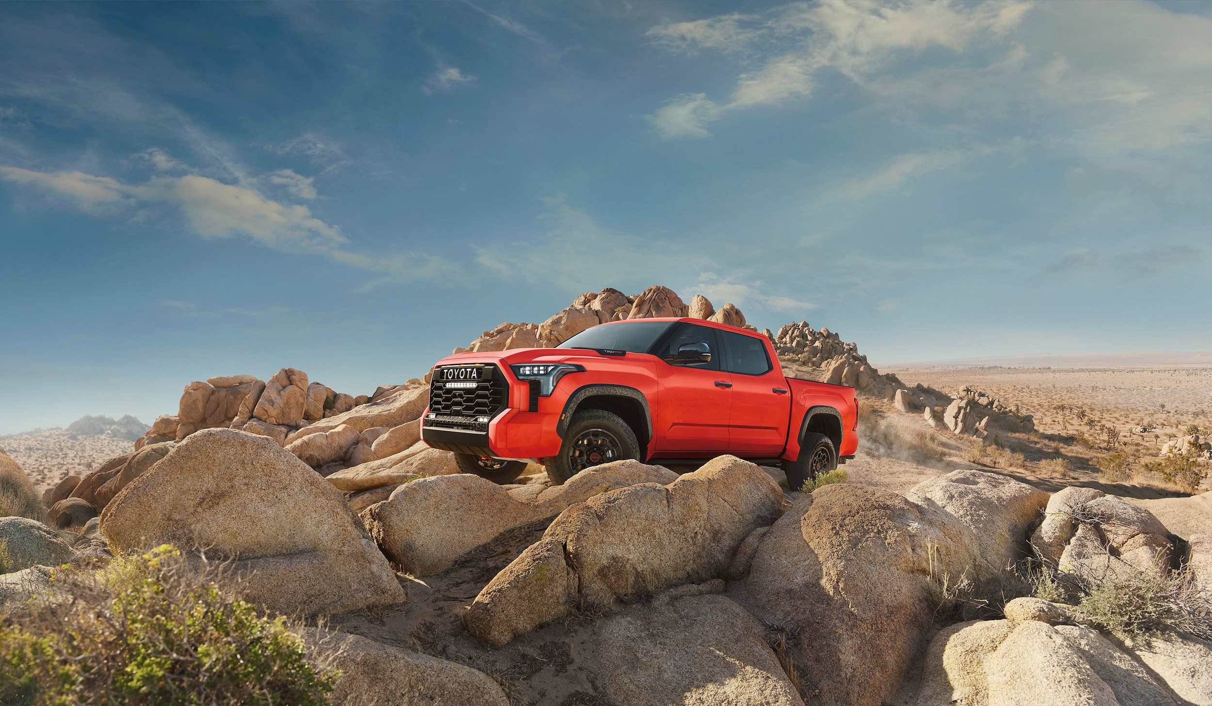 Toyota Tundra parked on rocky hill