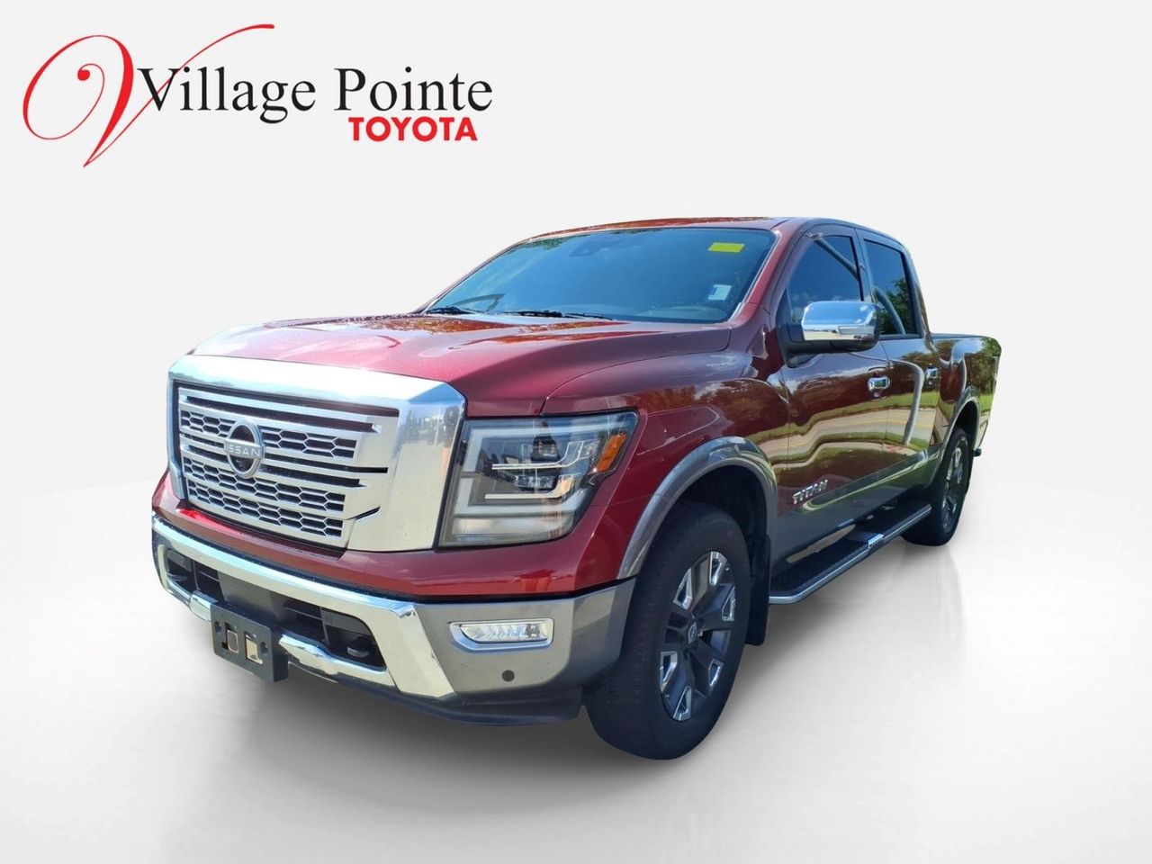 Cardinal Red Metallic 2023 Nissan Titan Pickup Truck Four-Wheel Drive 9-Speed Automatic
