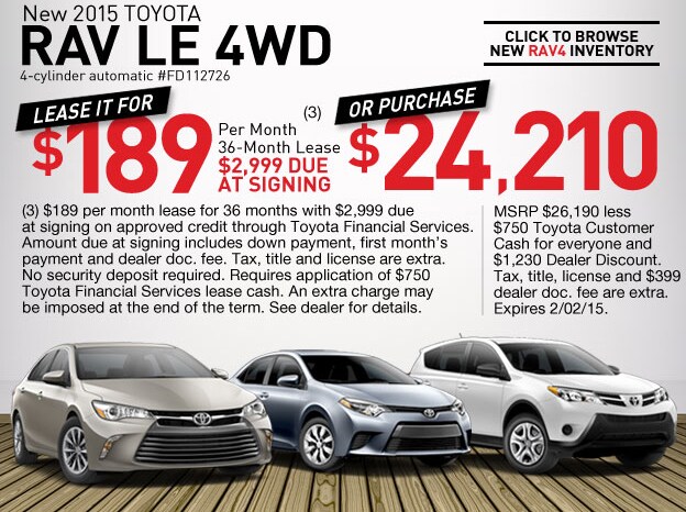 New 2015 Toyota RAV4 Special Offer, Omaha NE Toyota Dealer