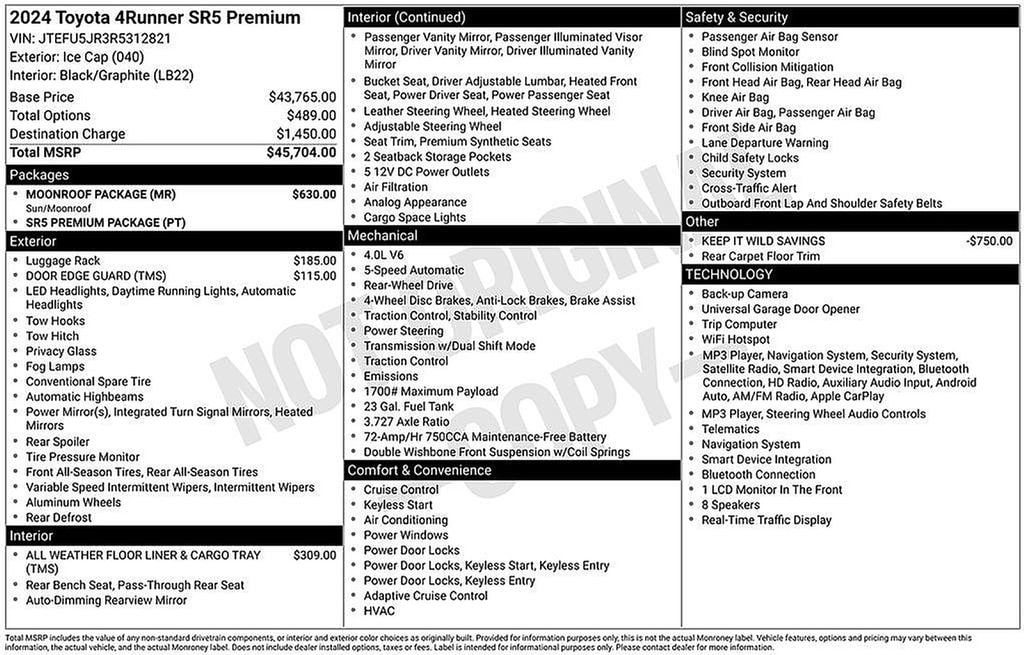 Used 2024 Toyota 4Runner SR5 Premium Sport Utility