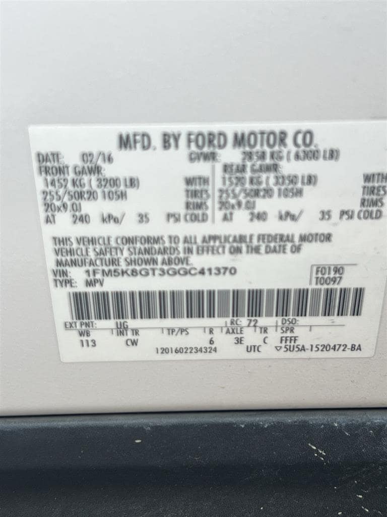 Used 2016 Ford Explorer Sport with VIN 1FM5K8GT3GGC41370 for sale in San Luis Obispo, CA