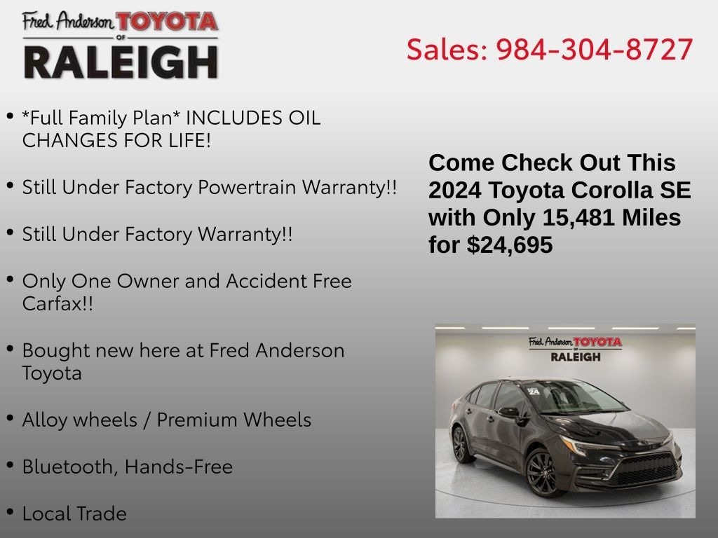 Certified 2024 Toyota Corolla SE Sedan