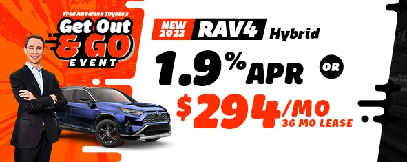 New 2022 RAV4 Hybrid 1.9% APR OR $294/mo for 36mo lease