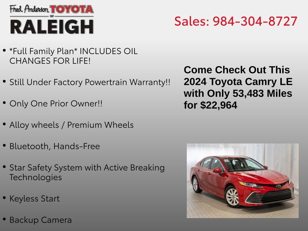 Used 2024 Toyota Camry LE Sedan