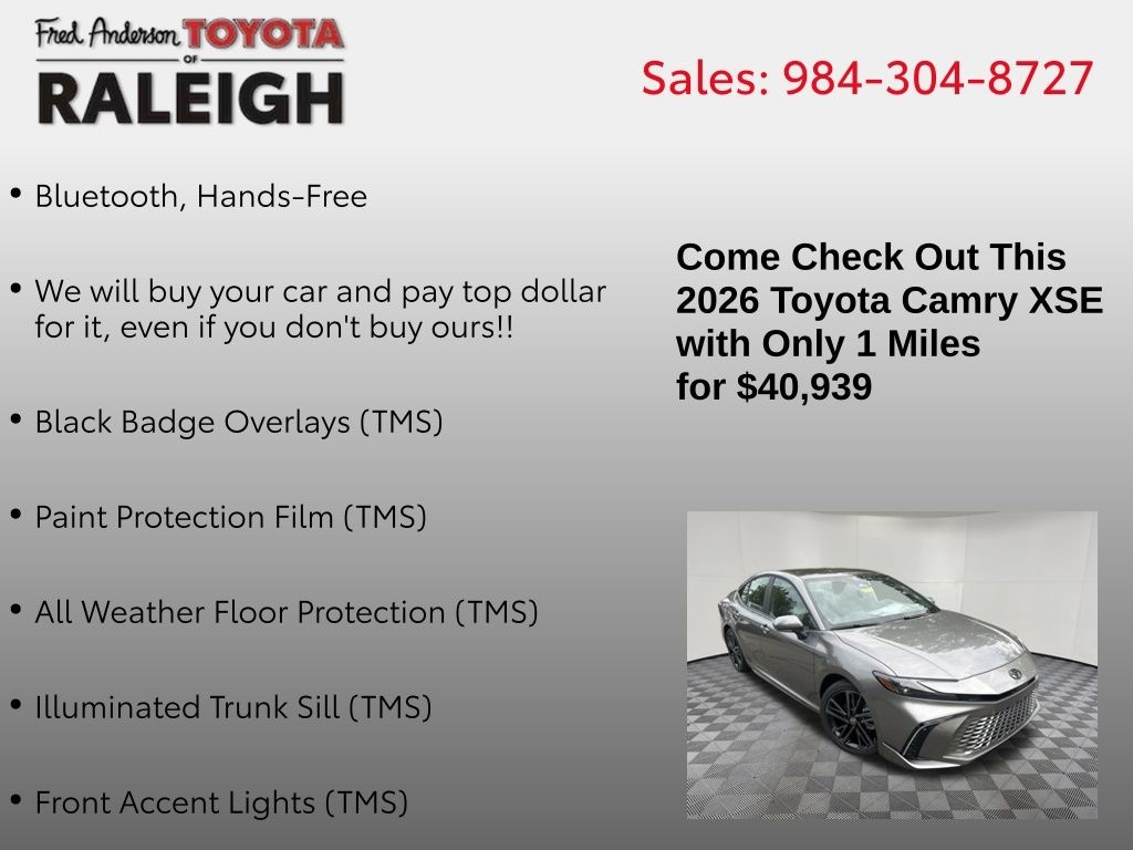 New 2026 Toyota Camry XSE Sedan