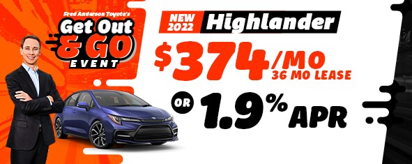 New 2022 Highlander $374/mo for 36mo lease OR 1.9% APR