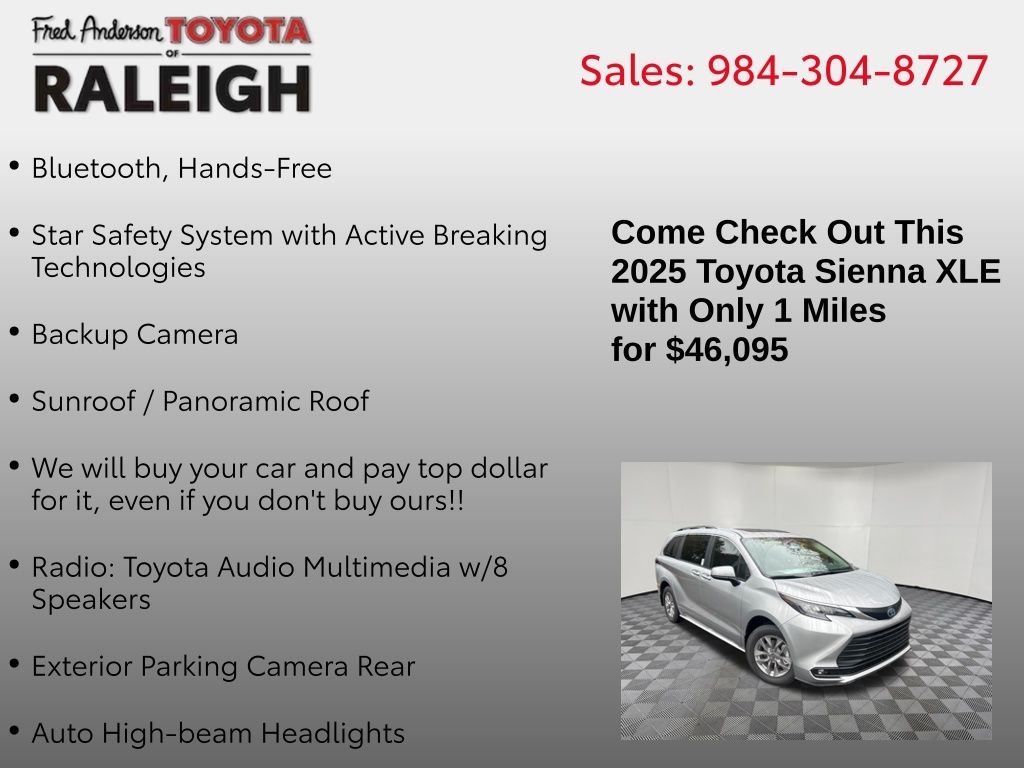 New 2025 Toyota Sienna XLE Van Passenger Van
