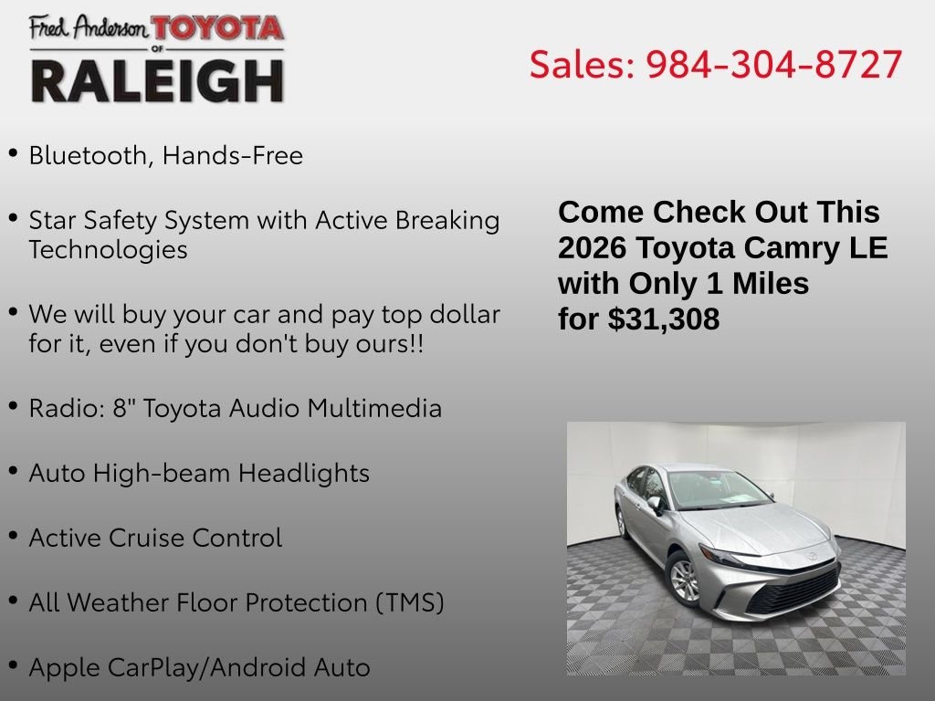 New 2026 Toyota Camry LE Sedan