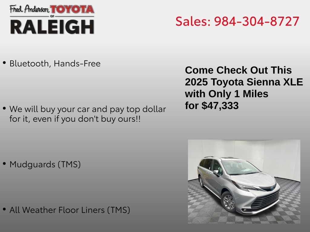 New 2025 Toyota Sienna XLE Van Passenger Van