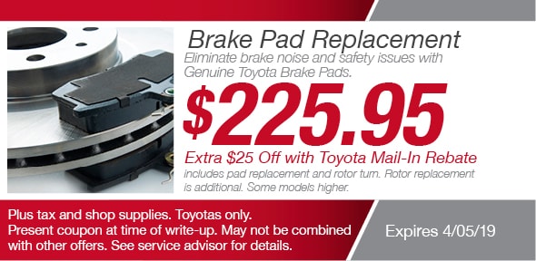 Brake Pads Service Toyota Richardson Service Coupon