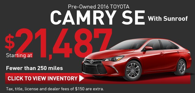 Like-New Used Camry with Under 250 miles, Richardson TX Toyota Sales