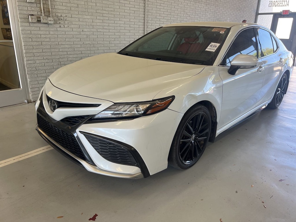 Used 2021 Toyota Camry XSE w/Red Perforated Leather Seat/19-in Black Allo Sedan