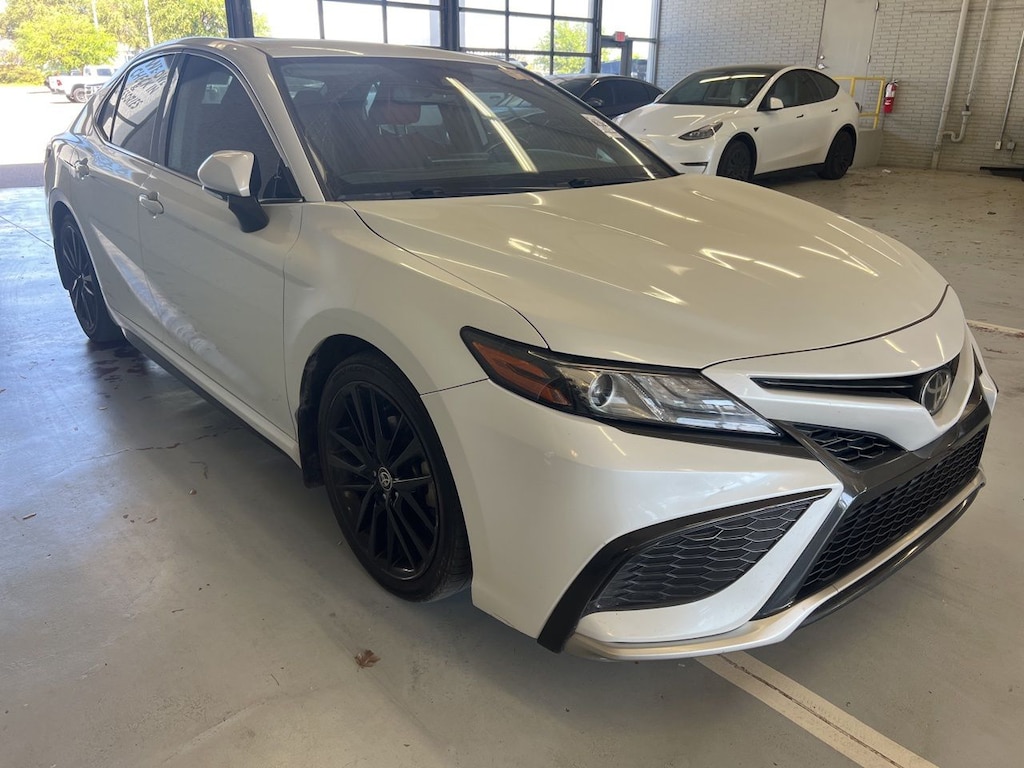 Used 2021 Toyota Camry XSE w/Red Perforated Leather Seat/19-in Black Allo Sedan