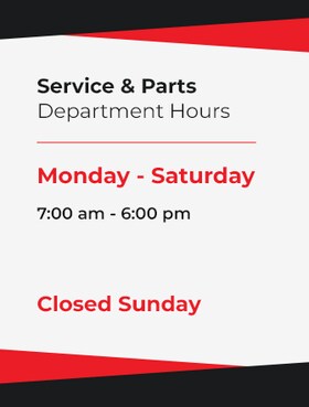 Staff member Service & Parts Hours from 7f7f08efca38