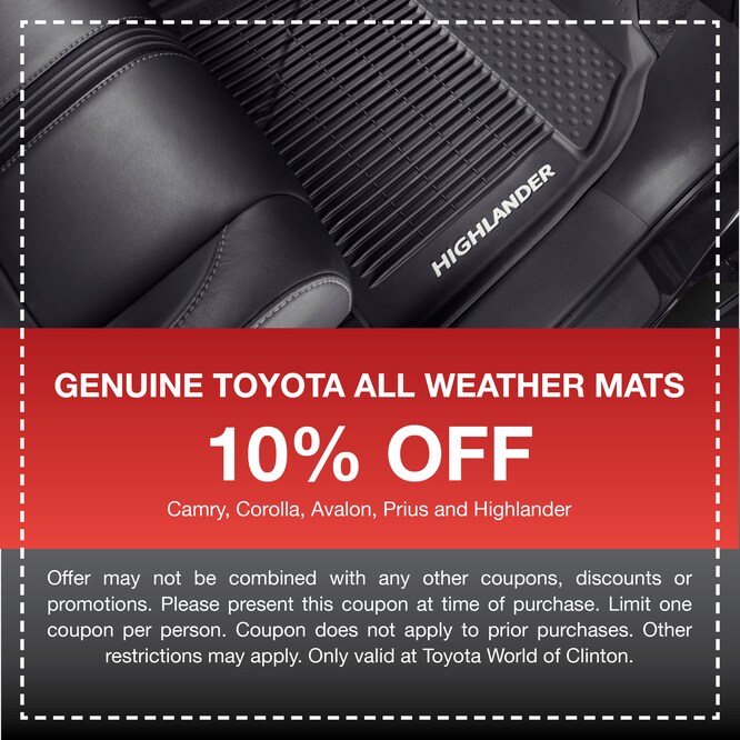 Toyota Accessory Coupons Clinton Toyota Dealer
