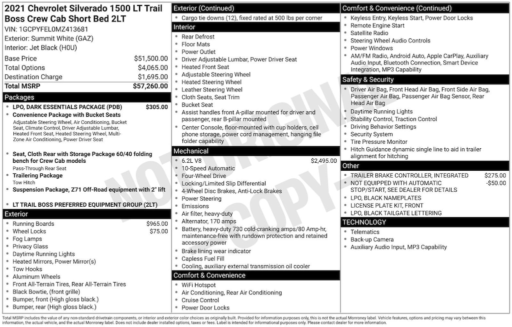 Used 2021 Chevrolet Silverado 1500 LT Trail Boss Truck