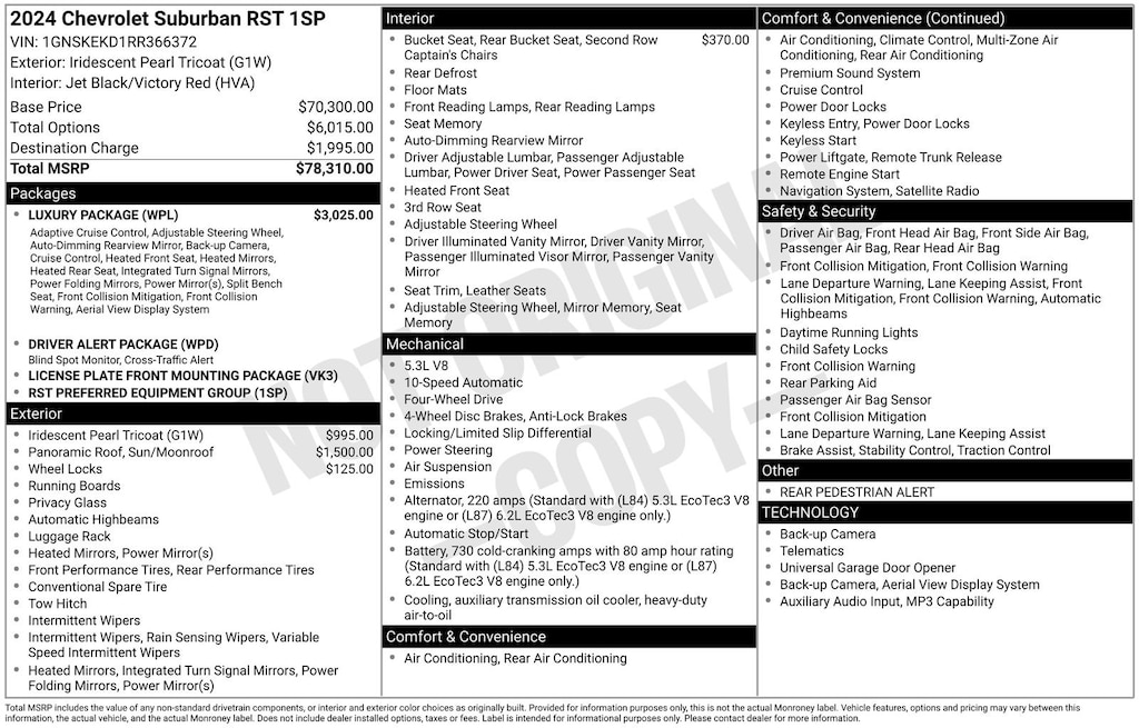 Certified 2024 Chevrolet Suburban RST SUV