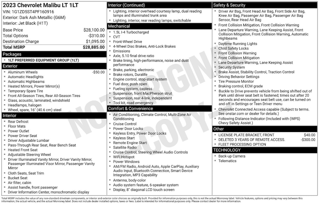 Used 2023 Chevrolet Malibu LT Car