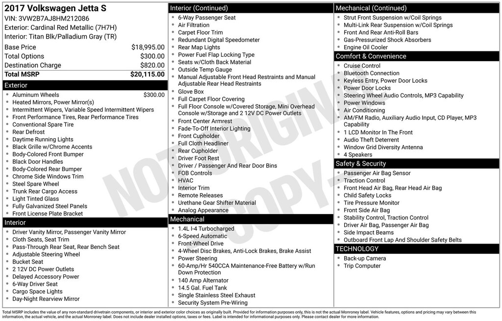 Used 2017 Volkswagen Jetta 1.4T S