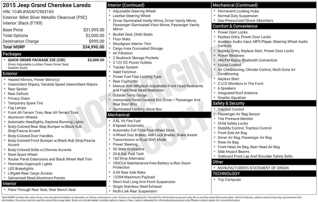 Used 2015 Jeep Grand Cherokee Laredo