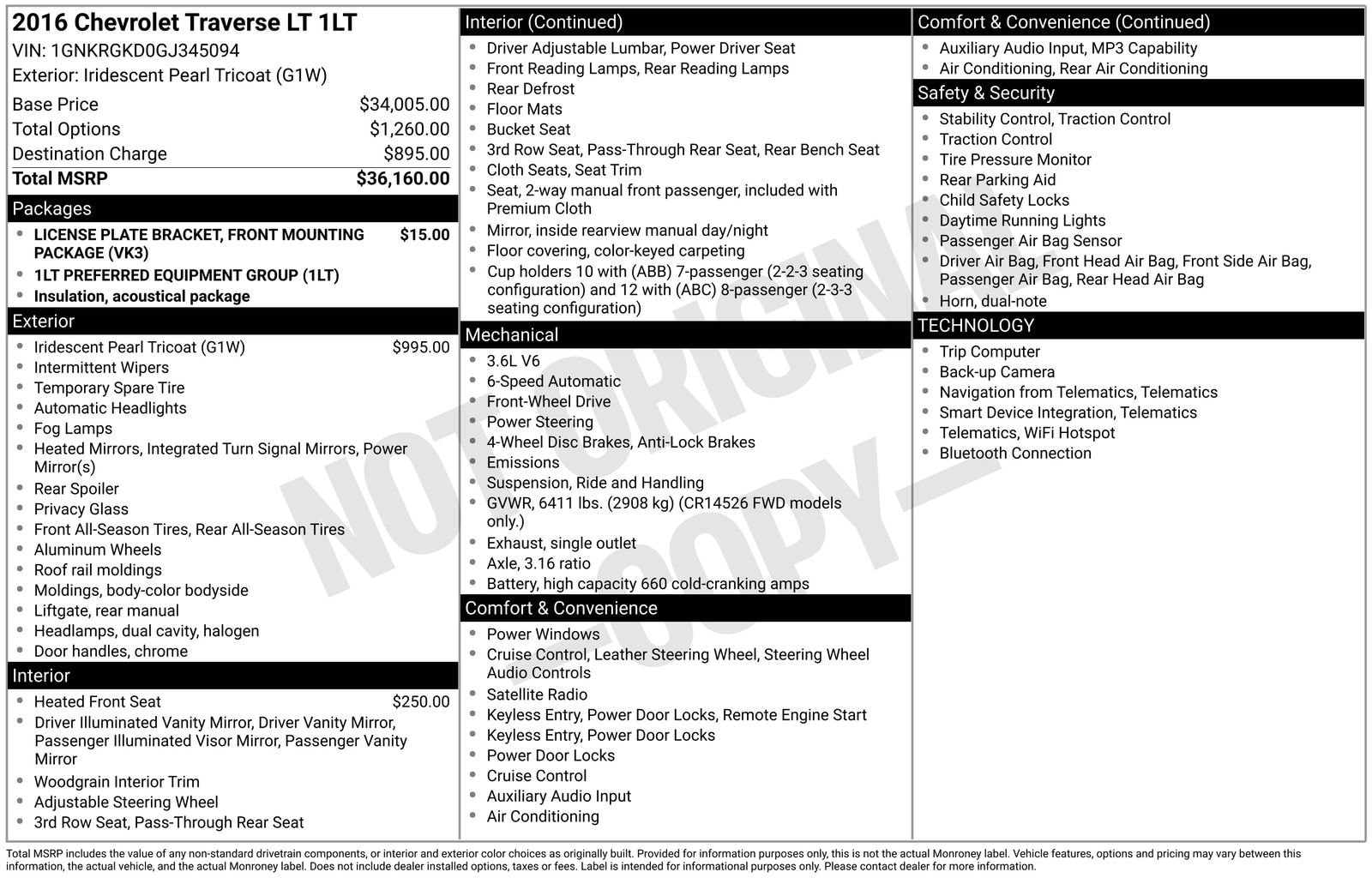 2016 Chevrolet Traverse 1LT's photo