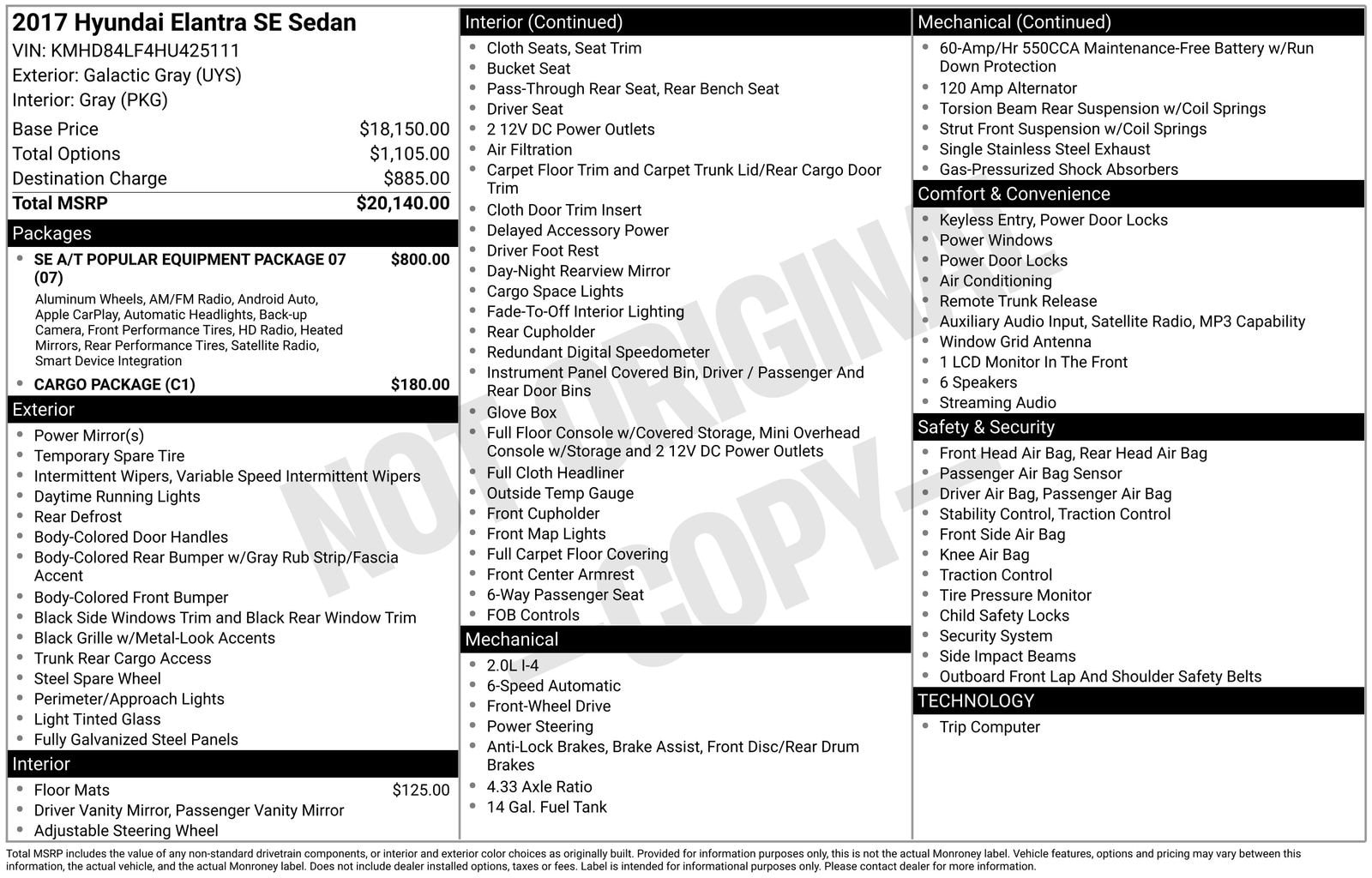 2017 Hyundai Elantra SE's photo