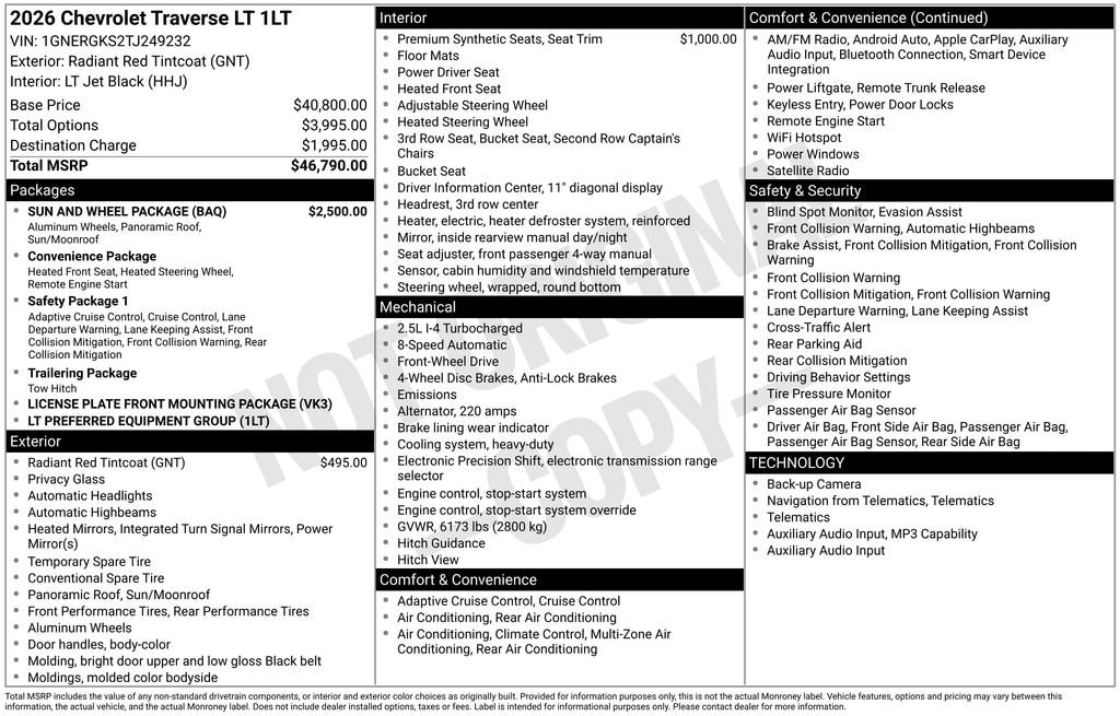 2026 Chevrolet Traverse LT - Photo 35