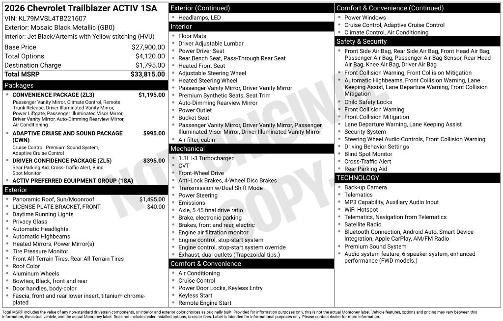 2026 Chevrolet Trailblazer Activ - Photo 35