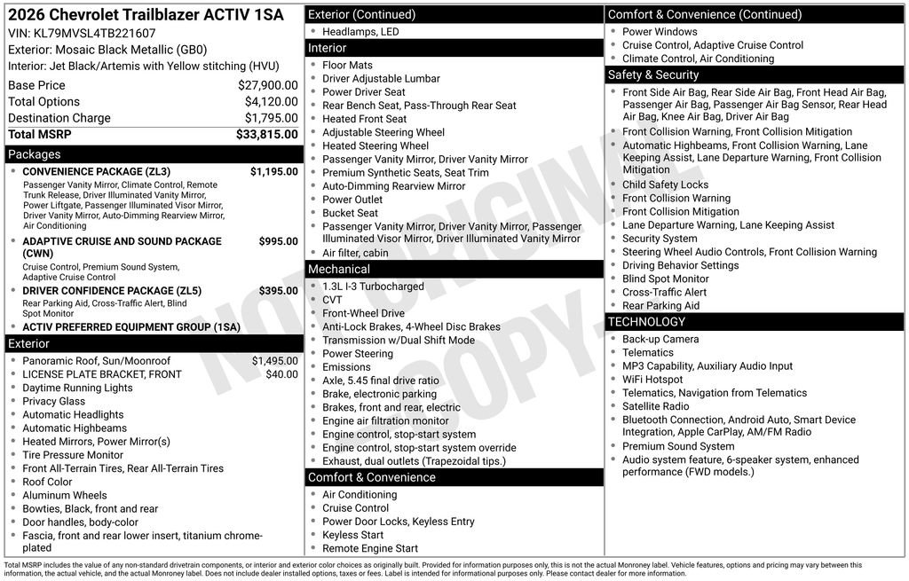 2026 Chevrolet Trailblazer Activ - Photo 55