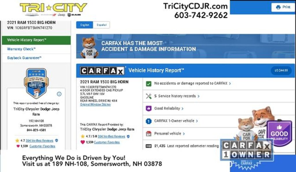 Used 2021 Ram 1500 Big Horn/Lone Star Truck