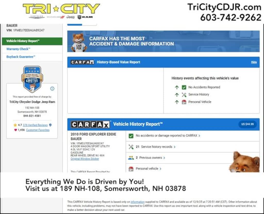 Used 2010 Ford Explorer Eddie Bauer SUV