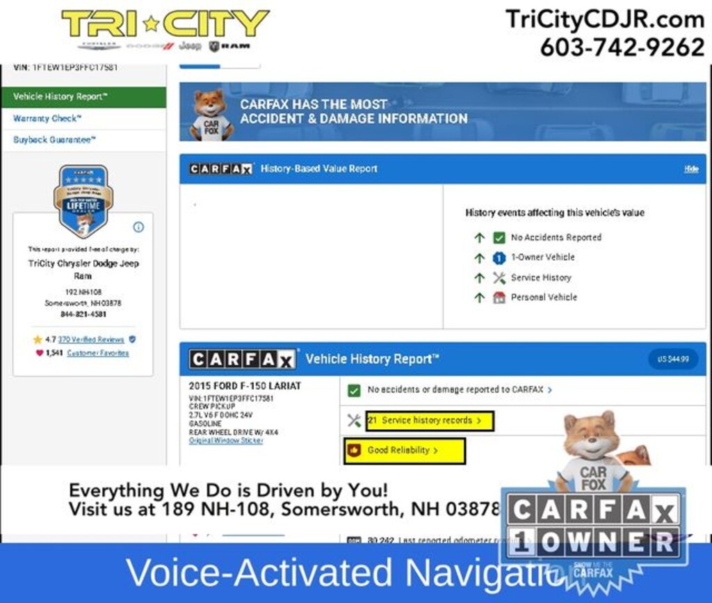 Used 2015 Ford F-150 Lariat Truck