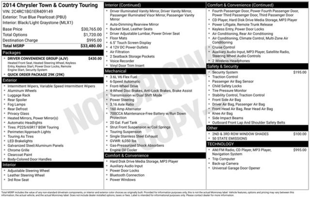Used 2014 Chrysler Town & Country Touring Minivan/Van