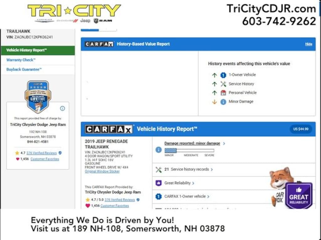 Used 2019 Jeep Renegade Trailhawk SUV