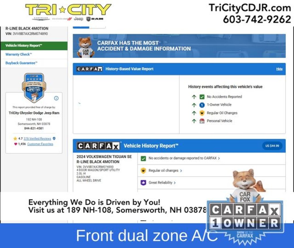 Used 2024 Volkswagen Tiguan 2.0T SE R-Line Black SUV