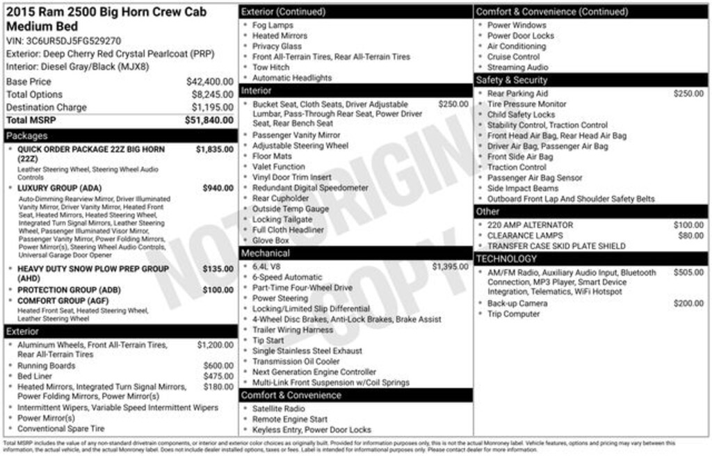 Used 2015 Ram 2500 Big Horn Truck