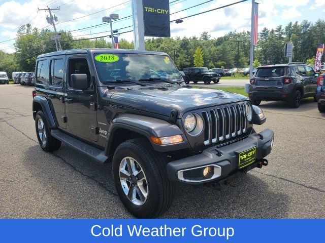 Used 2018 Jeep All-New Wrangler Unlimited Sahara with VIN 1C4HJXEN8JW251070 for sale in Somersworth, NH