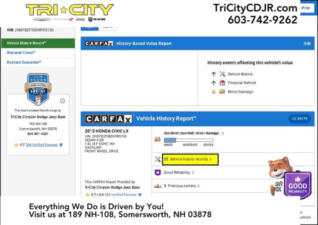 Used 2013 Honda Civic LX Sedan
