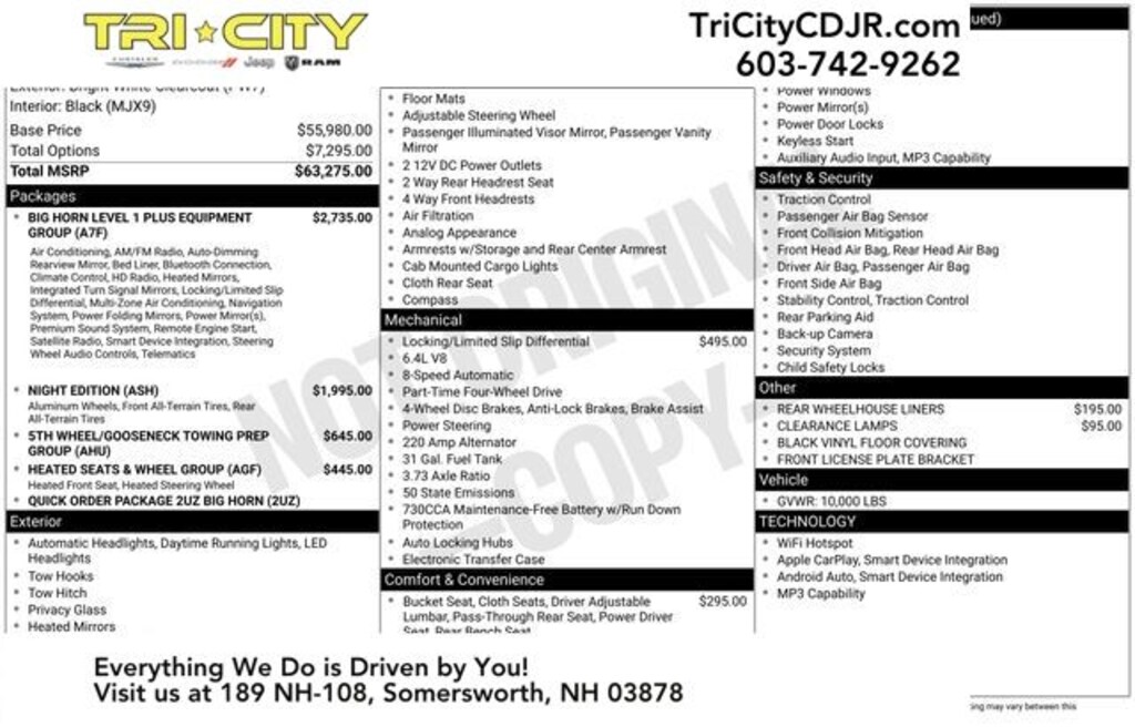 New 2026 Ram 2500 BIG HORN CREW CAB 4X4 6'4 BOX Pickup