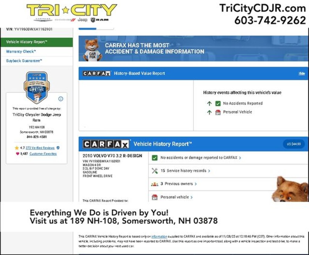 Used 2010 Volvo V70 3.2 Wagon