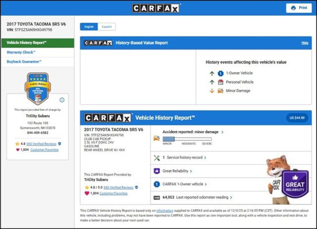 Used 2017 Toyota Tacoma Truck